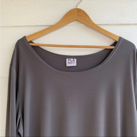 Planet Lauren G Grossman tunic top one Size Scoop Neck Asymmetric - Picture 2 of 10